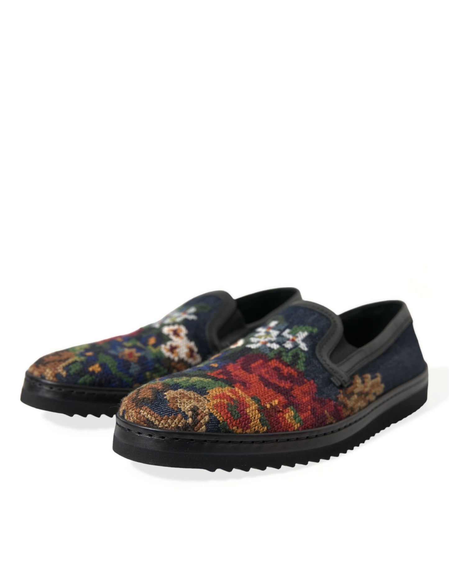 Dolce & Gabbana Elegant Multicolor Floral Loafers