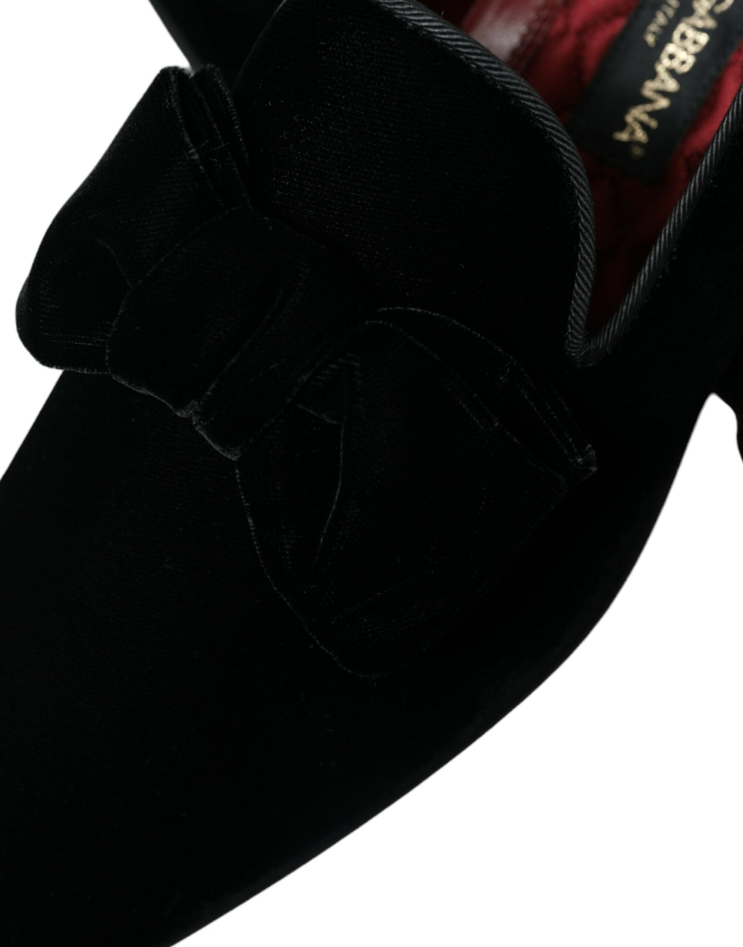 Dolce & Gabbana Elegant Black Velvet Loafers - Men's Luxury Footwear