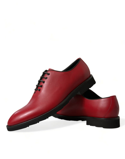 Dolce & Gabbana Elegant Red Leather Oxford Dress Shoes