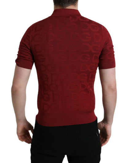 Dolce & Gabbana Silk Maroon Polo T-Shirt - Elegance Meets Comfort