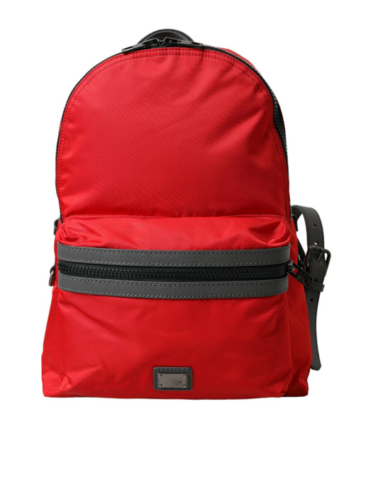 Dolce & Gabbana Elegant Red Nylon-Leather Backpack