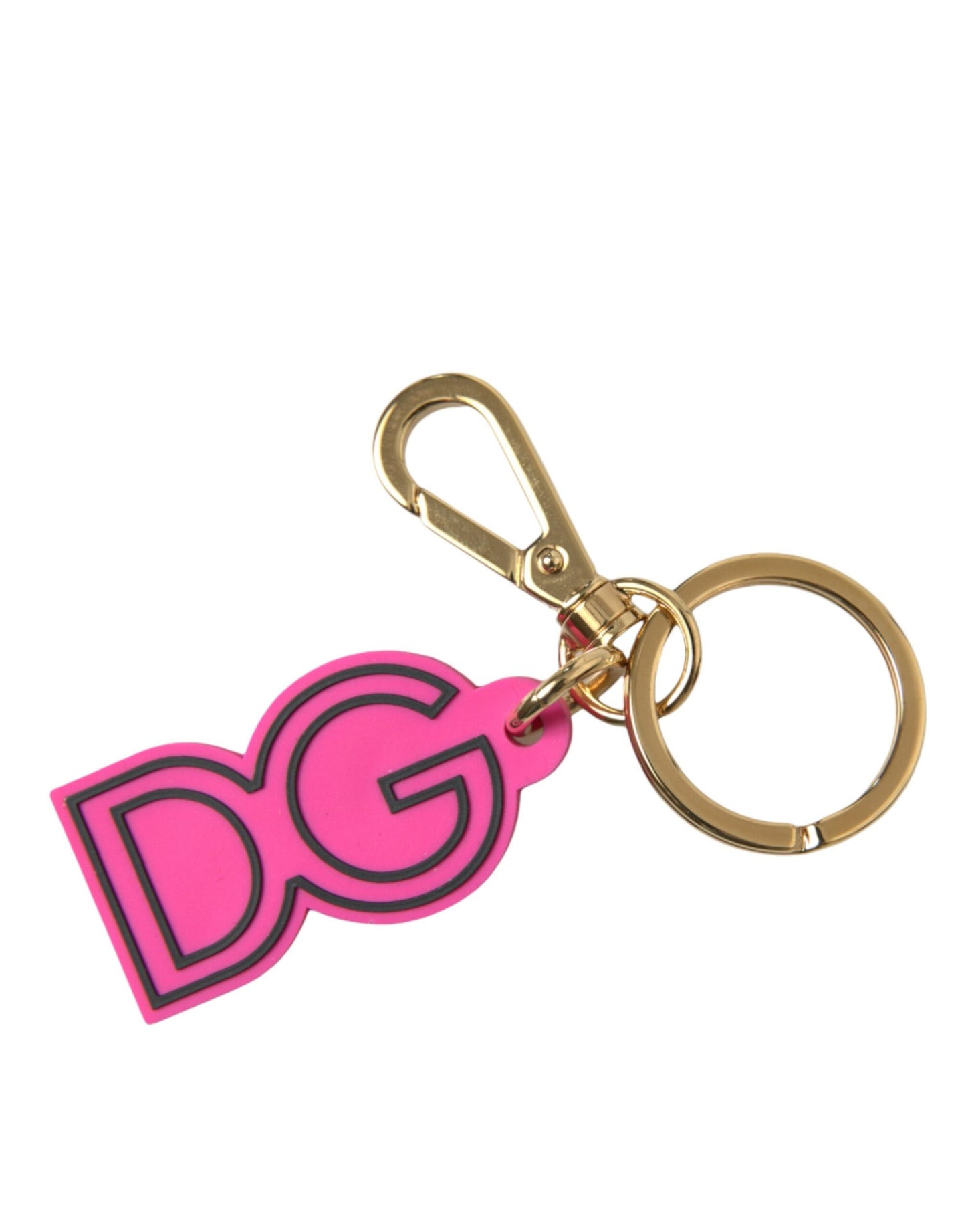 Dolce & Gabbana Chic Gold and Pink Keychain Elegance