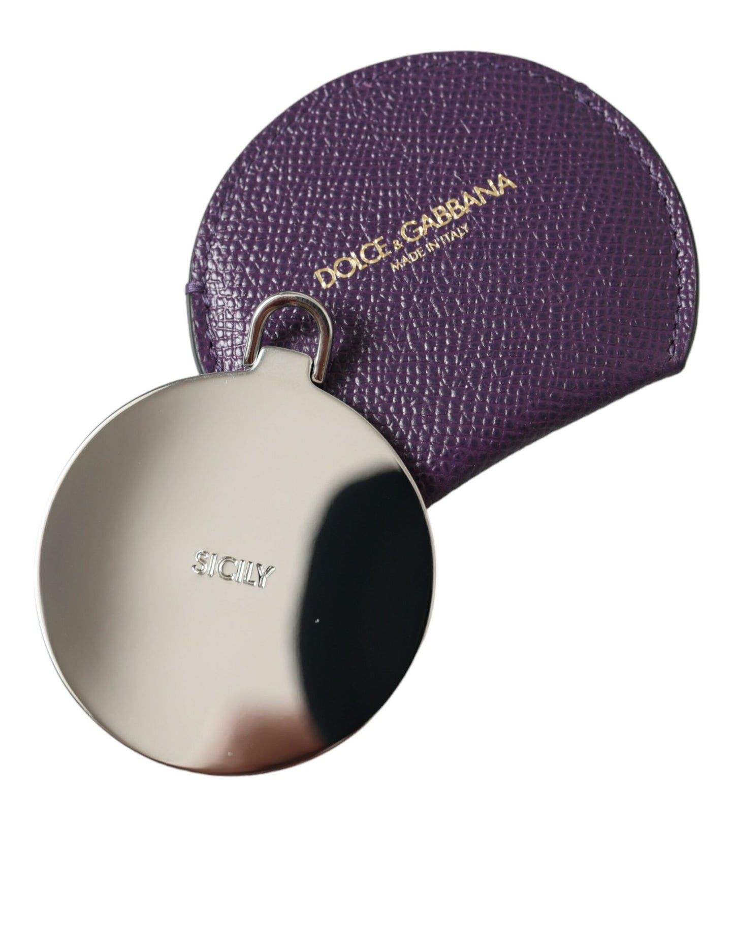 Dolce & Gabbana Elegant Purple Leather Mirror Holder