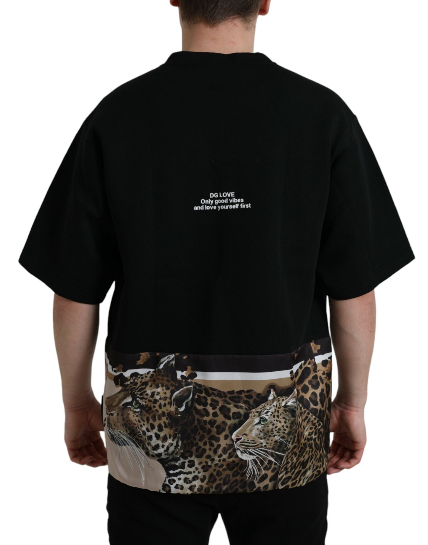 Dolce & Gabbana Elegant Leopard Print Crew Neck Tee