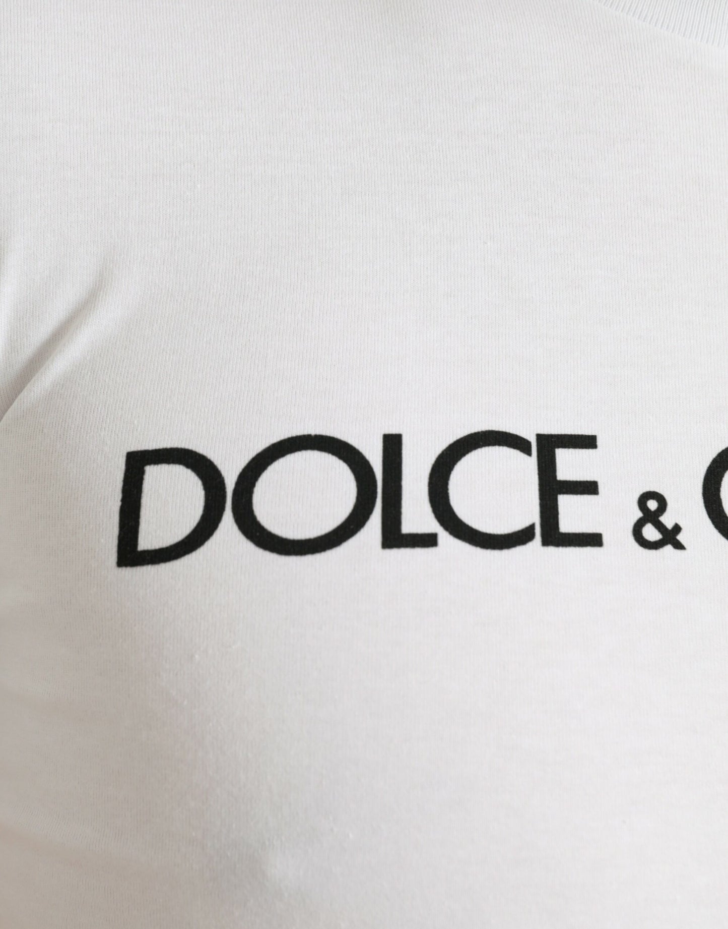 Dolce & Gabbana Elegant White Logo Crewneck Tee