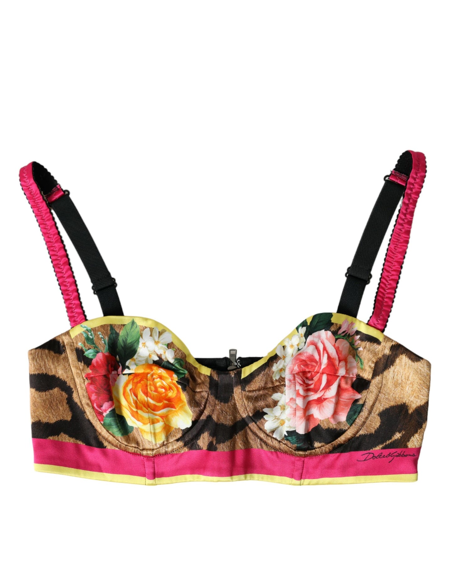 Dolce & Gabbana Floral Silk Blend Bustier Crop Top