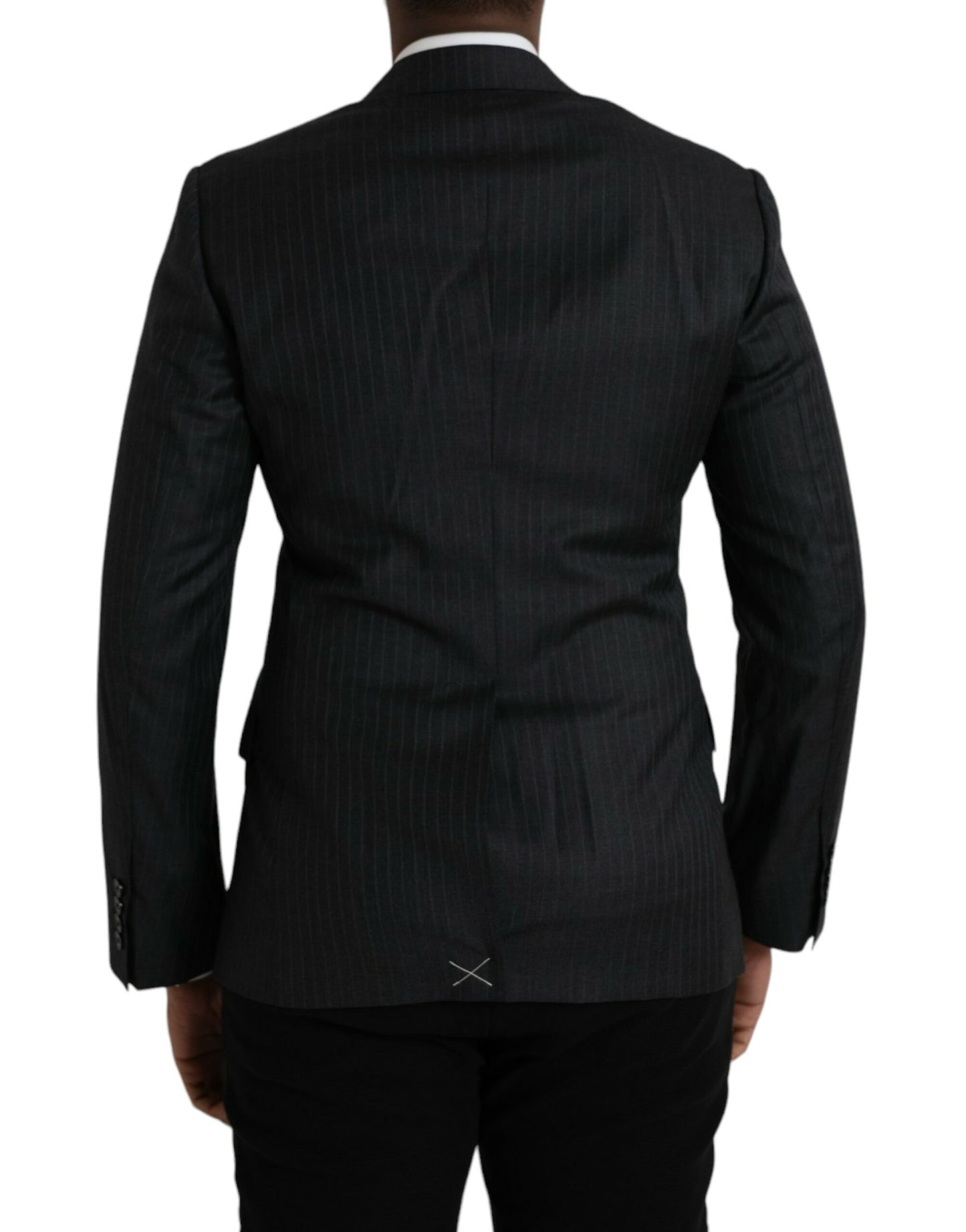 Dolce & Gabbana Black Stripe MARTINI Single Breasted Coat Blazer