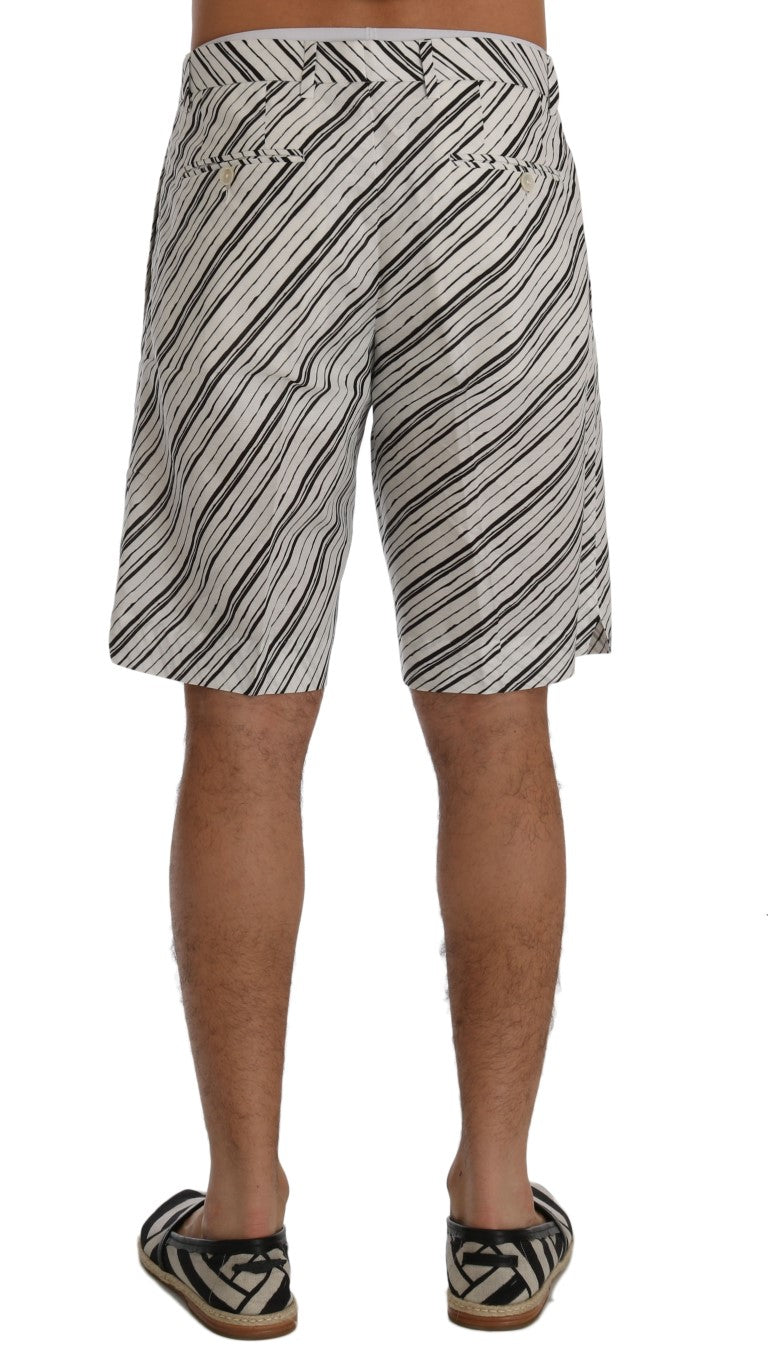 Dolce & Gabbana Elegant Striped Cotton-Linen Shorts