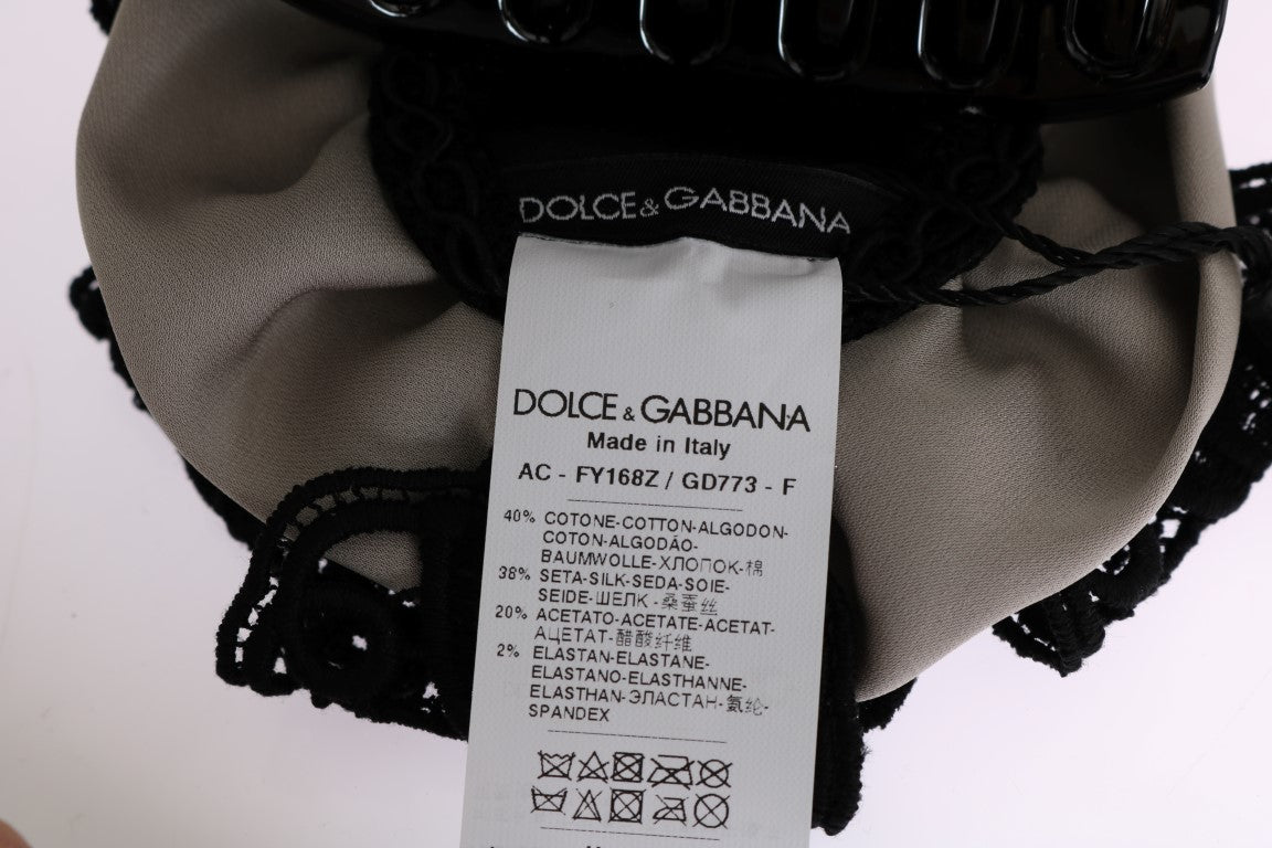 Dolce & Gabbana Elegant Floral Lace Hair Claw