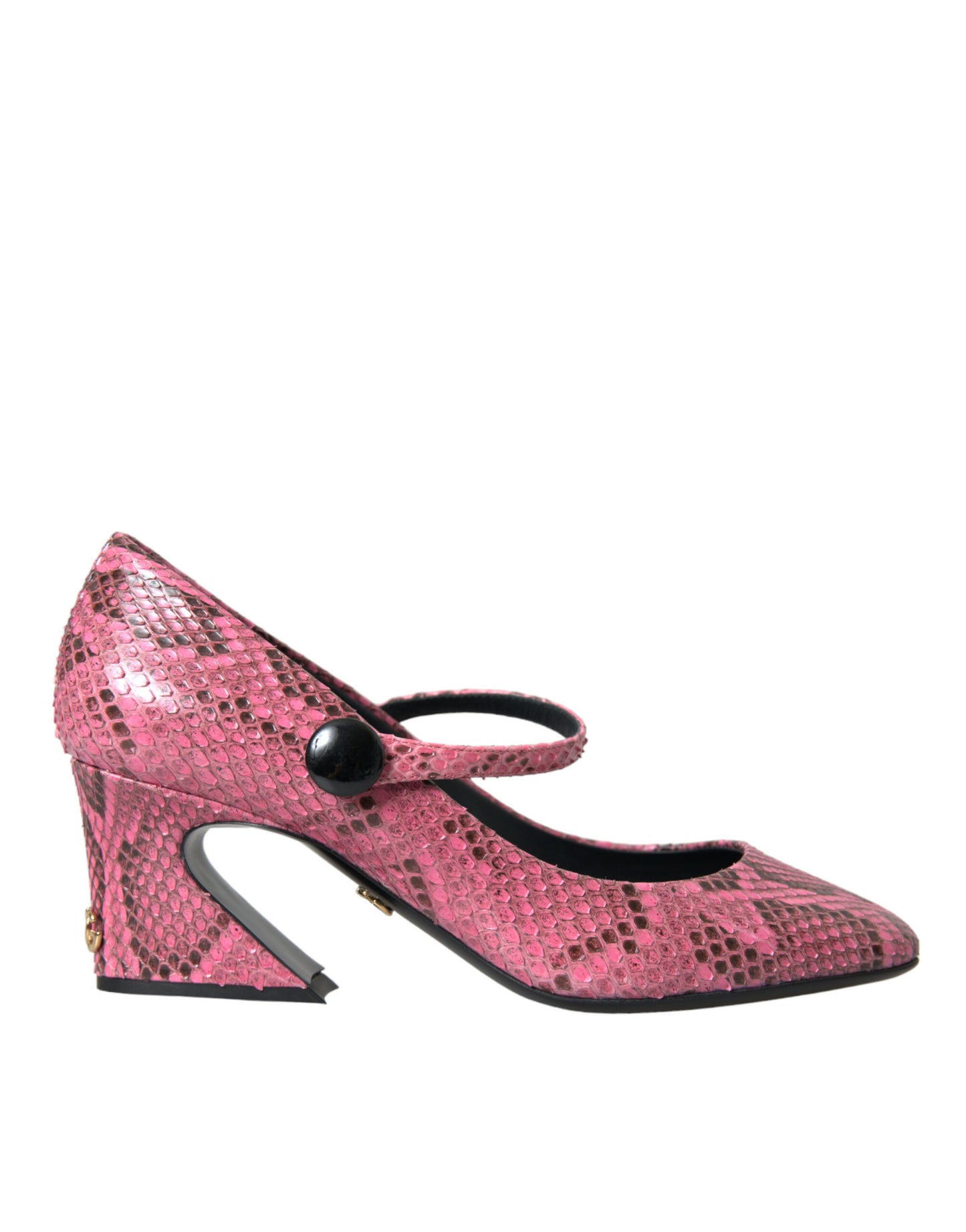 Dolce & Gabbana Pink Leather Mary Jane Heels Shoes