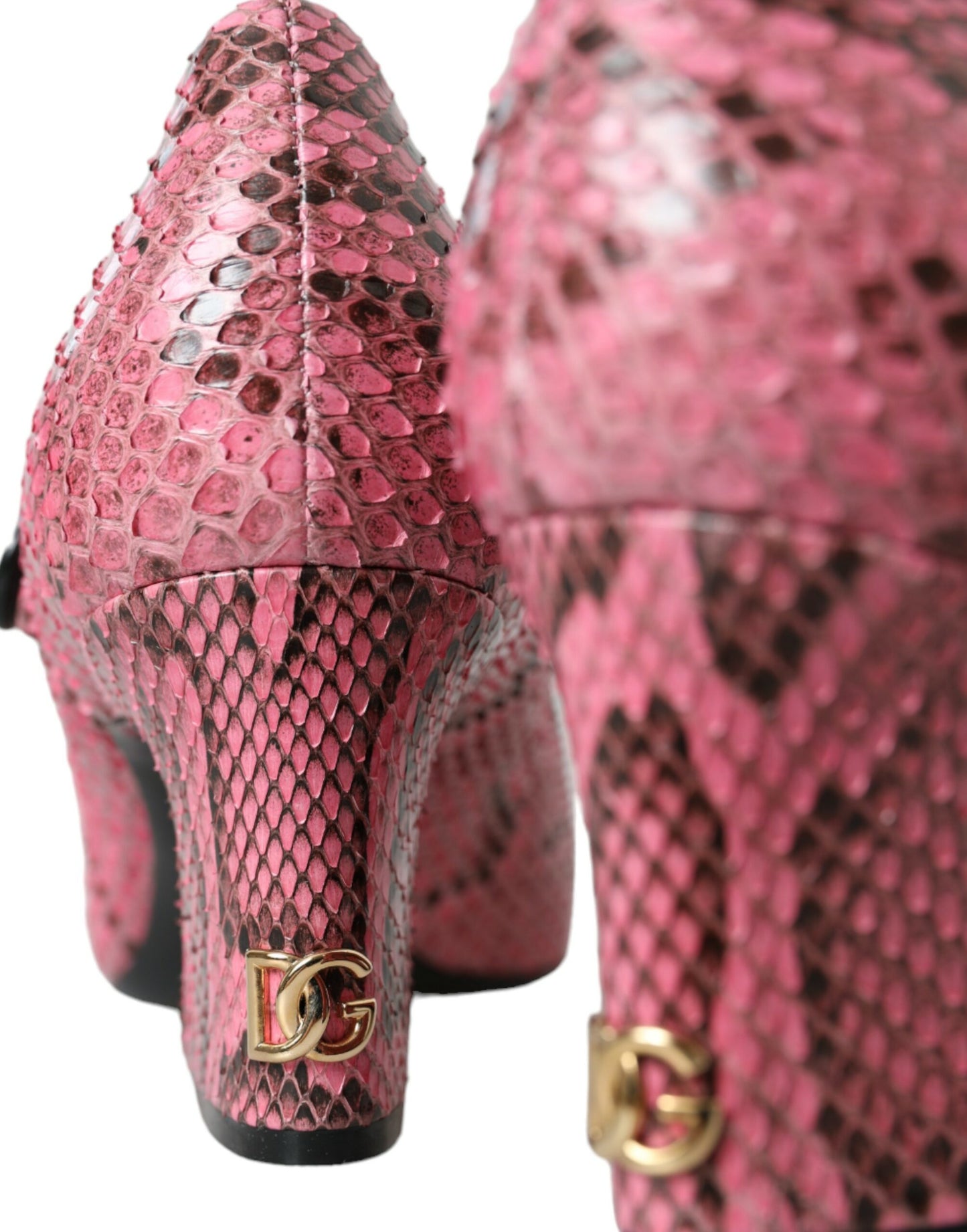 Dolce & Gabbana Pink Leather Mary Jane Heels Shoes