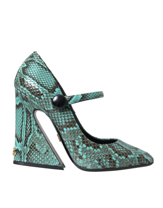 Dolce & Gabbana Aqua Leather Mary Jane Pumps Shoes