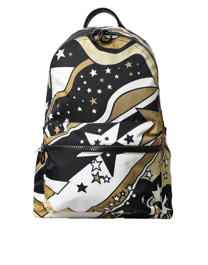 Dolce & Gabbana Multicolor Stripes Stars Nylon Backpack Men Bag