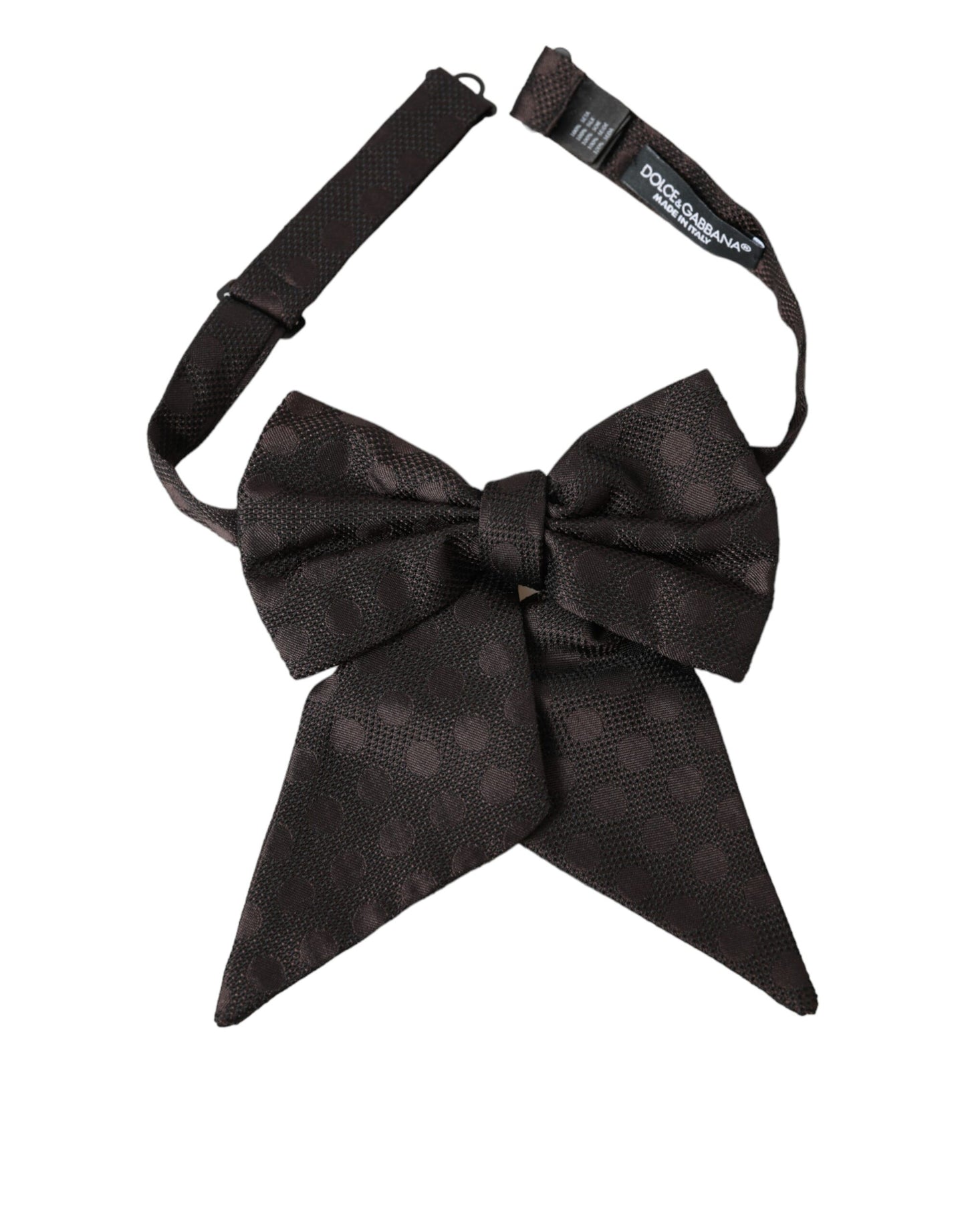 Dolce & Gabbana Brown Ribbon Silk Adjustable Neck Men Bow Tie