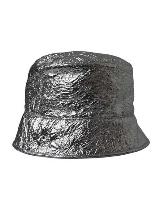 Dolce & Gabbana Metallic Silver Polyester Bucket Hat Men