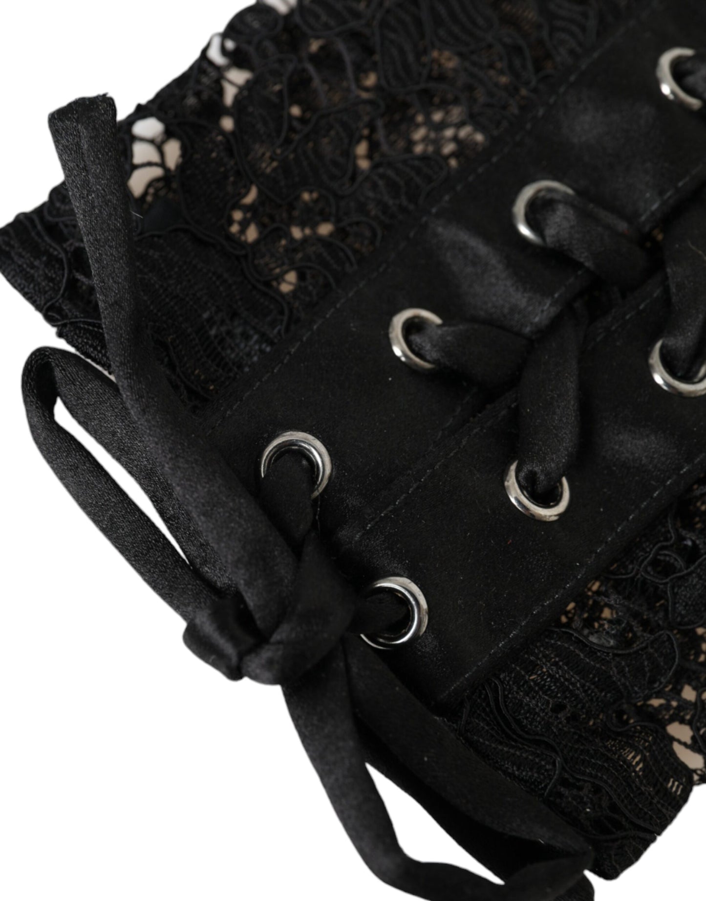 Dolce & Gabbana Black Taormina Lace Elbow Length Gloves