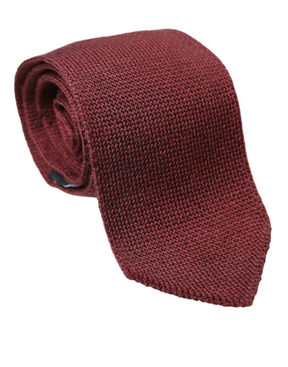 Dolce & Gabbana Bordeaux 100% Silk Patterned Classic Men Tie