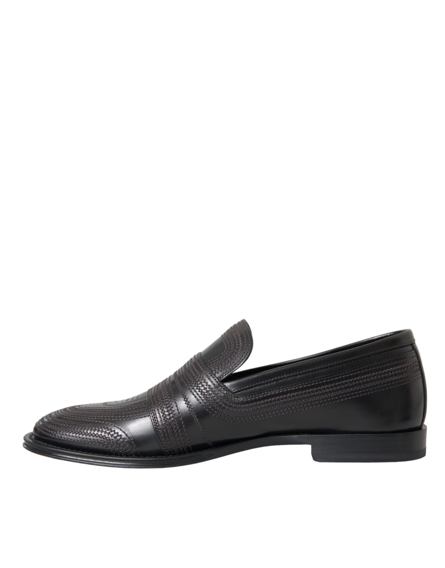 Dolce & Gabbana Black Brown Leather Loafer Men Dress Shoes