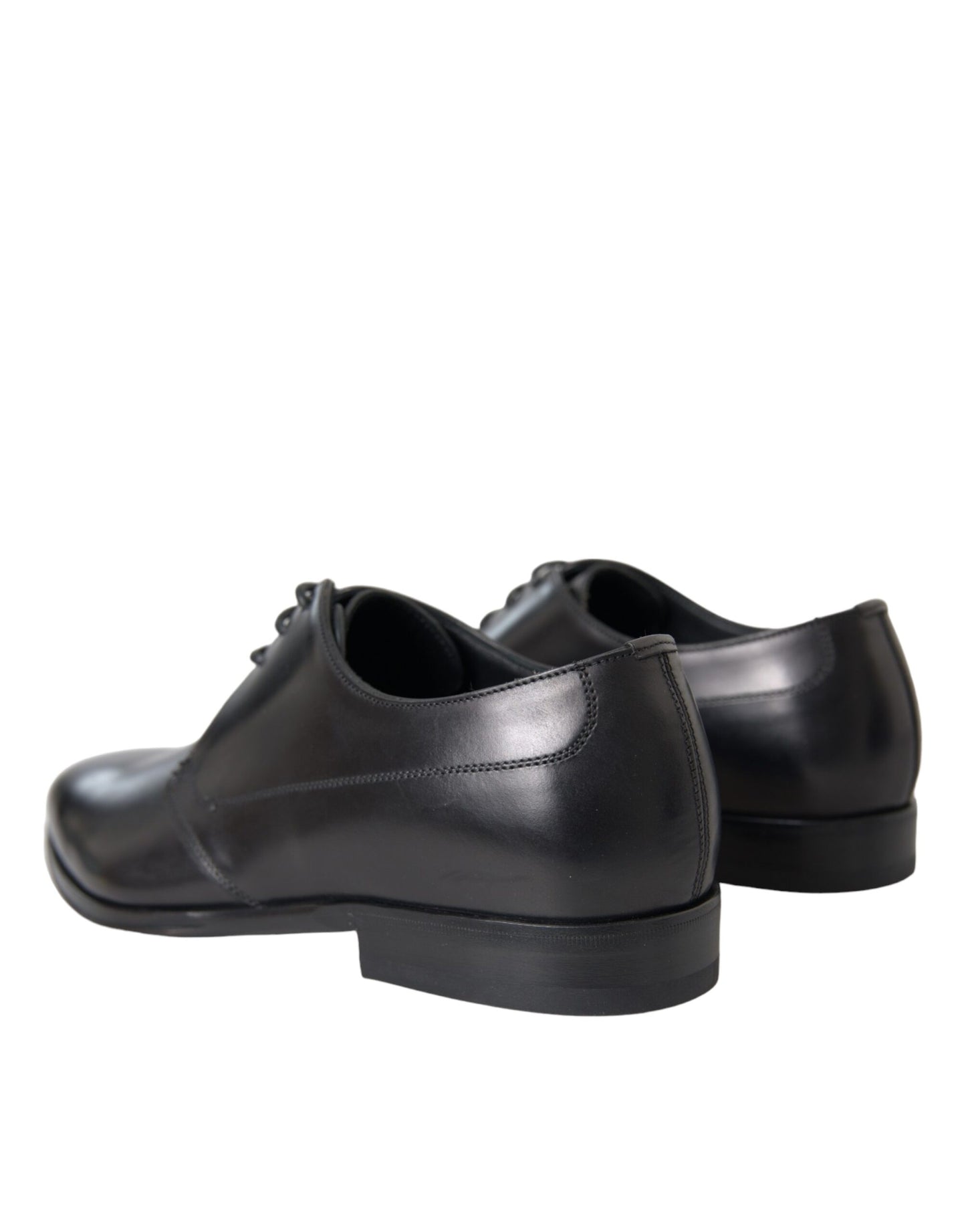 Dolce & Gabbana Black Leather Derby Formal Dress Men Shoes