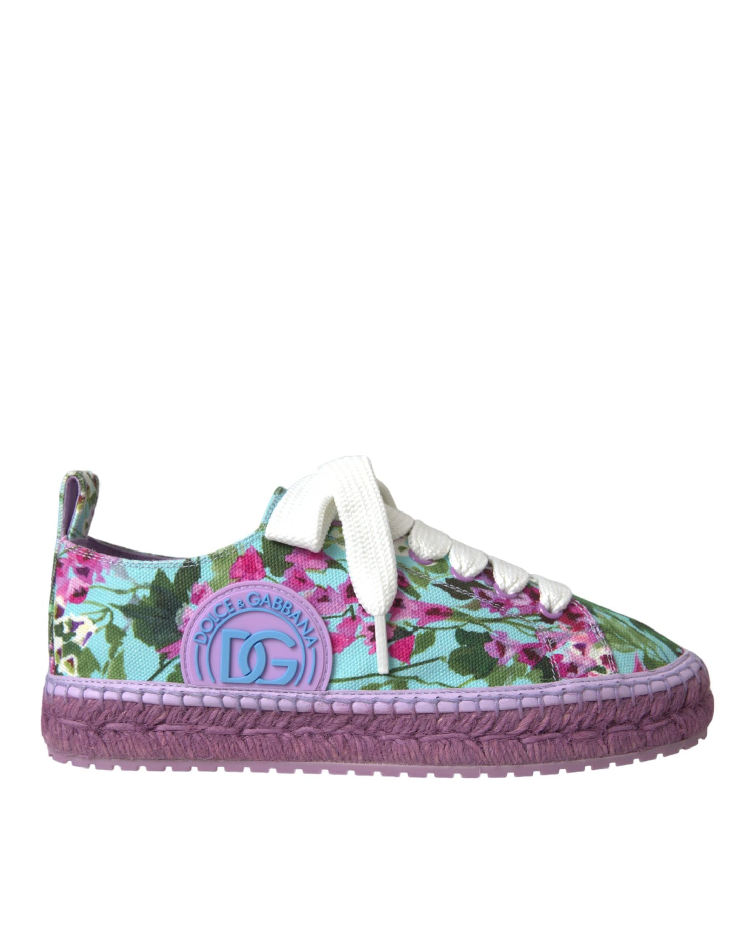 Dolce & Gabbana Multicolor Canvas Floral Espadrilles Sneakers Shoes