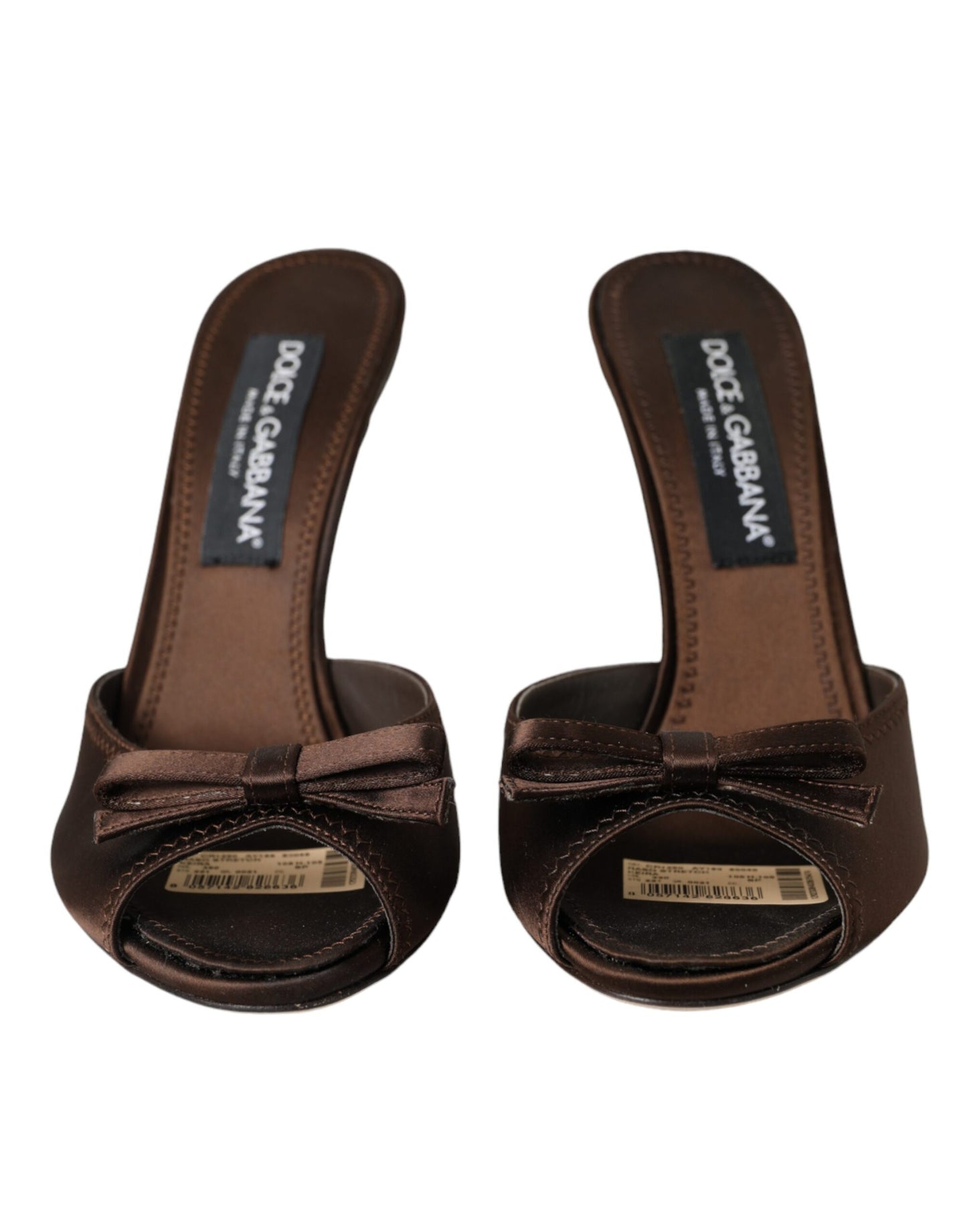 Dolce & Gabbana Brown Suede Leather Slides Heels Sandals Shoes