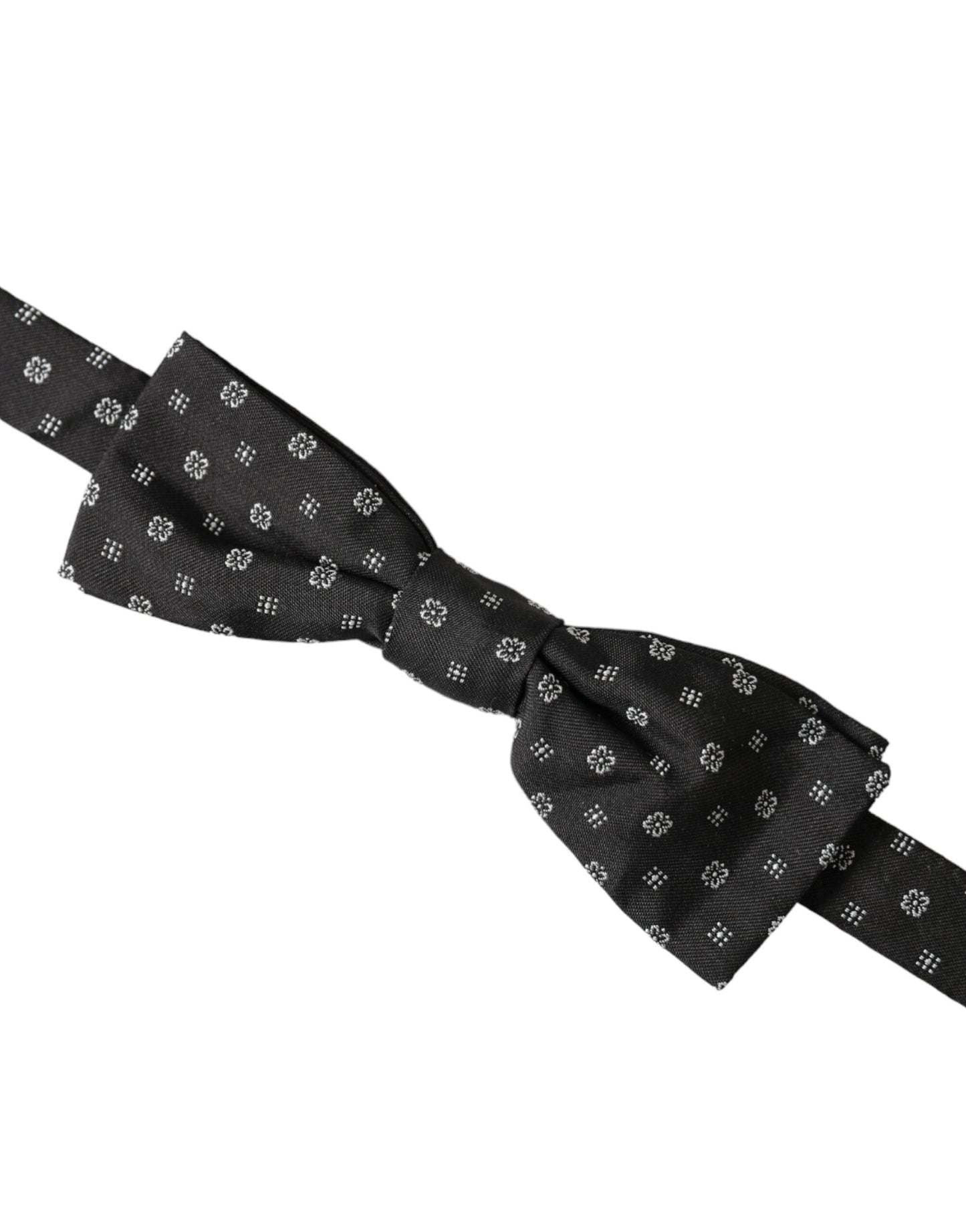 Dolce & Gabbana Black Silk Fantasy Adjustable Neck Men Papillon Bow Tie