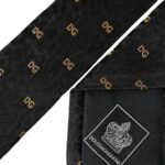 Dolce & Gabbana Black Silk Branded Logo Adjustable Men Tie