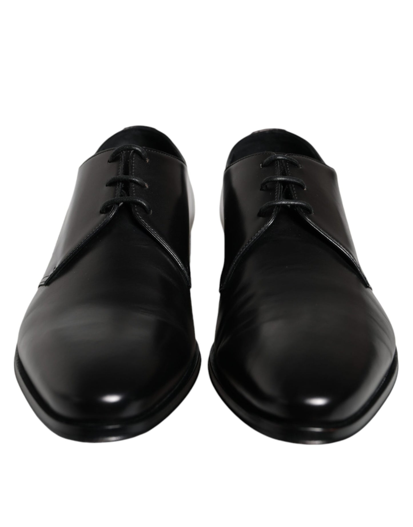 Dolce & Gabbana Black Calfskin Leather Derby Men Dress Shoes