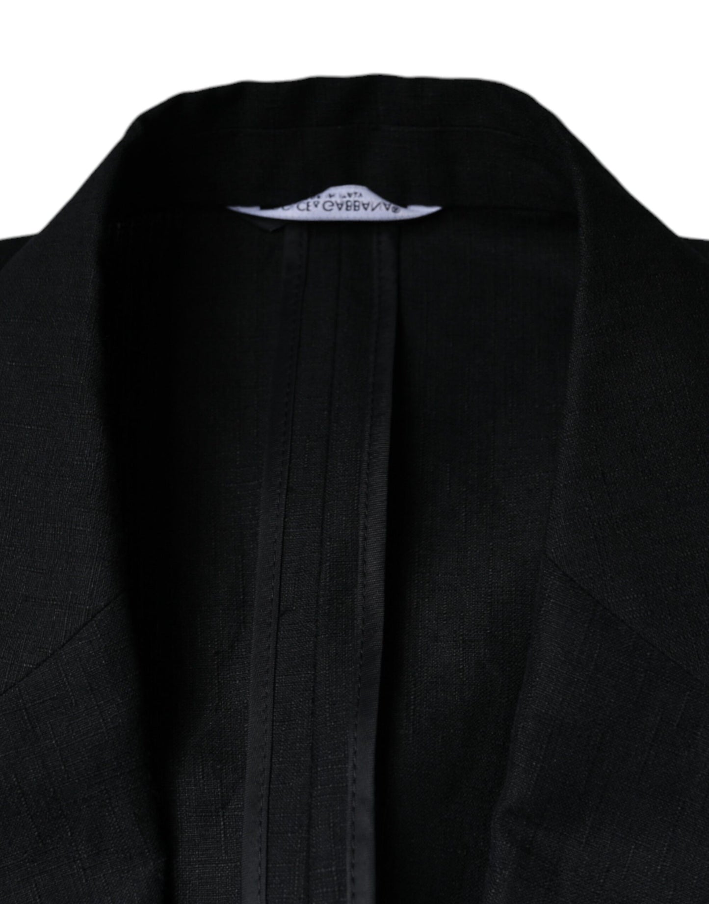 Dolce & Gabbana Black Linen Double Breasted Dress Blazer