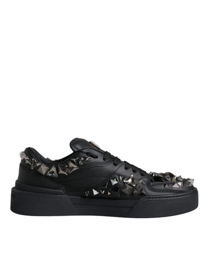 Dolce & Gabbana Black Studded Low Top Men Sneakers Shoes