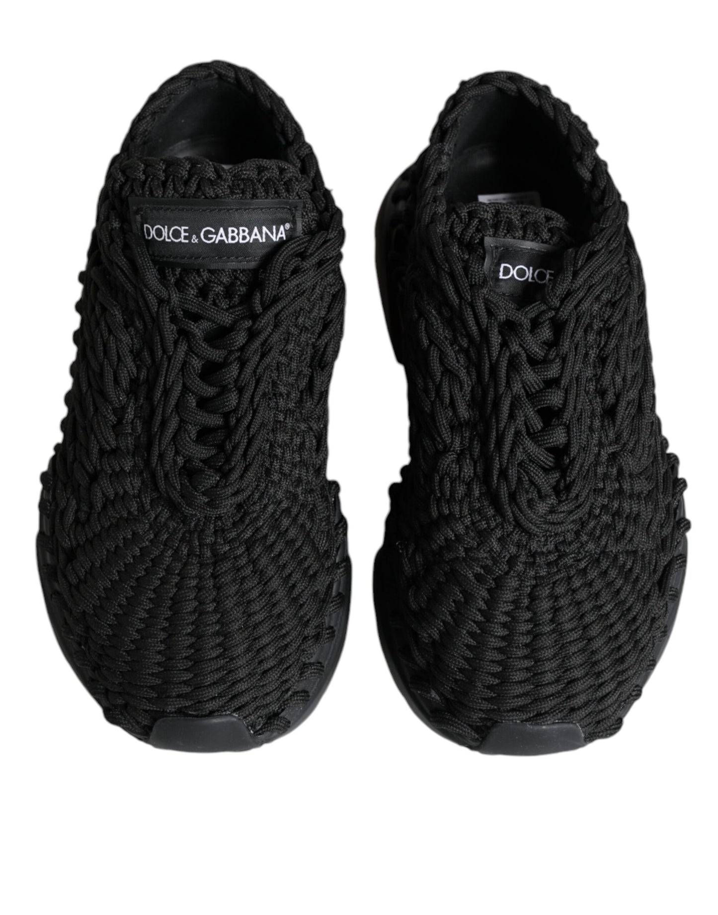 Dolce & Gabbana Black Knitted Daymaster Sneakers Shoes