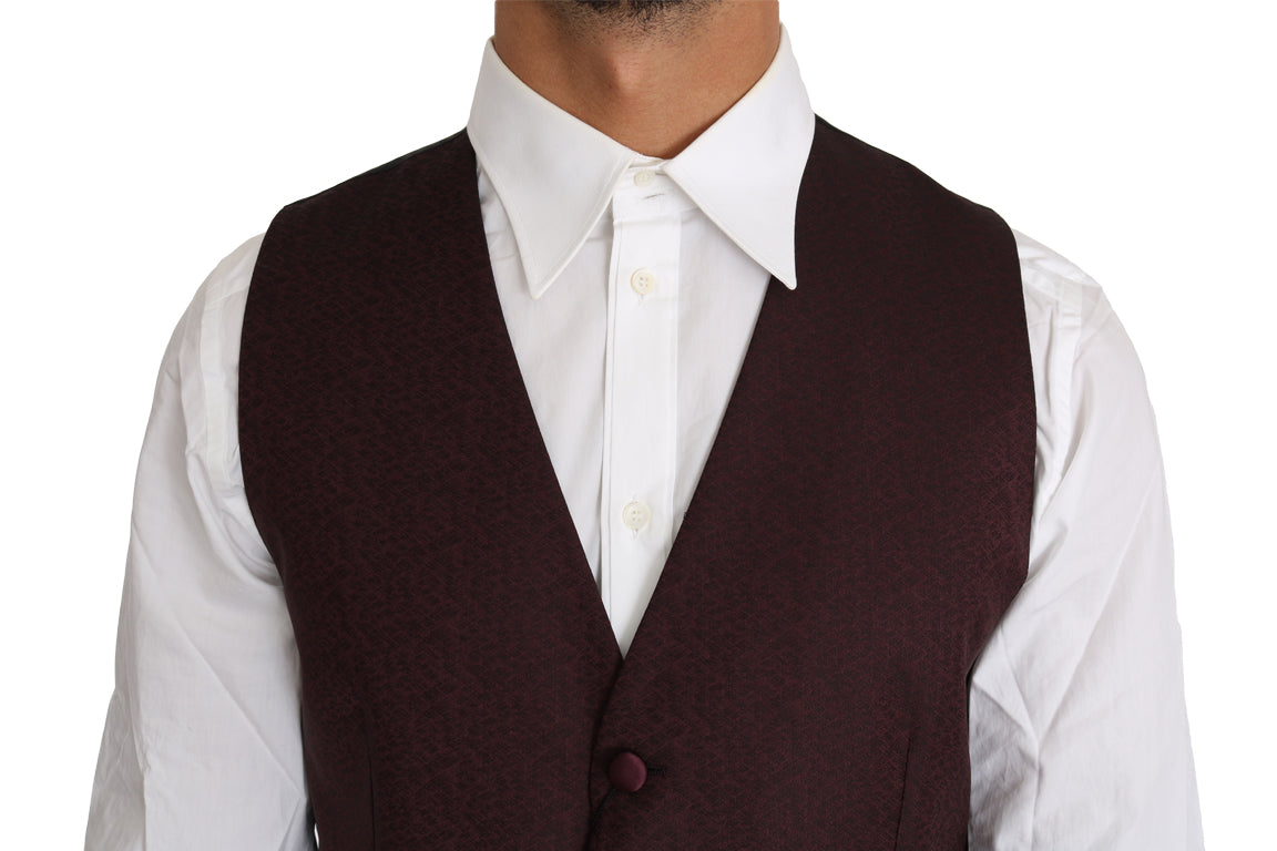 Dolce & Gabbana Elegant Purple Patterned Men's Formal Vest