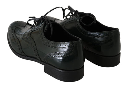 Dolce & Gabbana Elegant Green Brogues Oxford Wingtip Flats